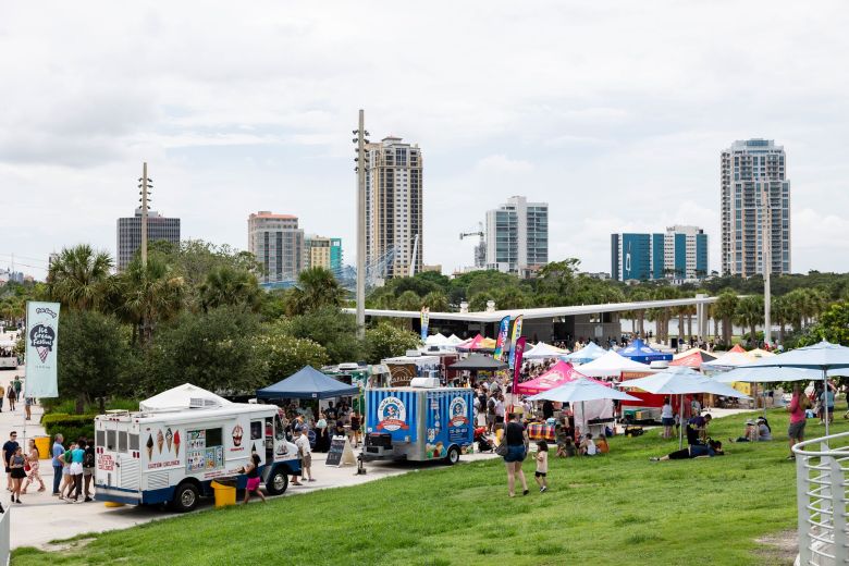 Ice cream vendors at the St. Pete Pier for Tampa Bay Ice Cream Festival