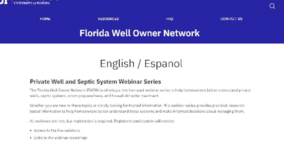 Drought lingers in North Central Florida, prompting free private well webinar series