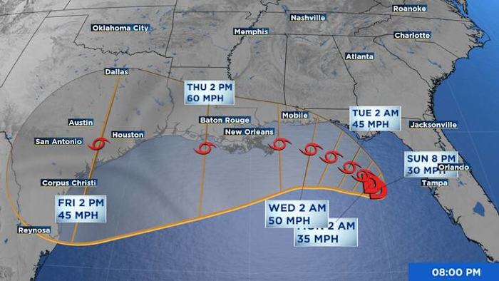 Tropical Storm Conditions Possible In The Florida Panhandle By Late Monday
