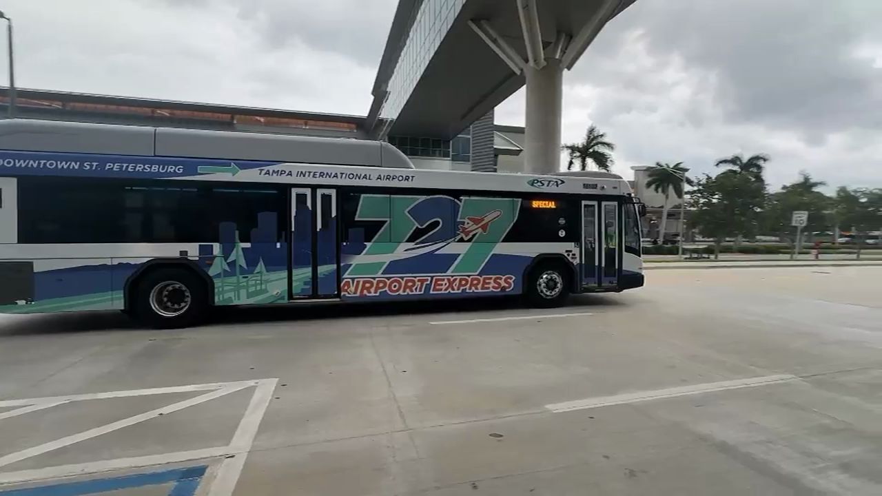 PSTA's 727 Express from Downtown St. Petersburg to Tampa International Airport (Spectrum News)