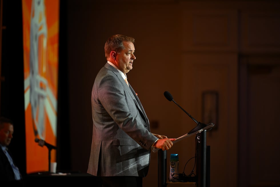 Tennessee coach Josh Heupel.SEC Media Days on Monday, July 20 2026 in Tampa, Florida.Todd...