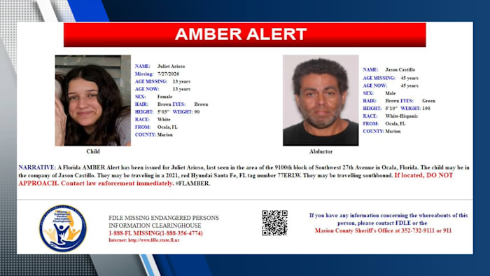 13-year-old Marion County girl found safe after Amber Alert issued