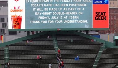 Saturday's Red Sox-Rays game delayed due to heavy rain