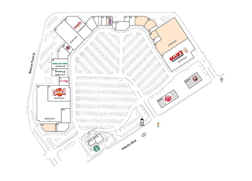 Brixmor Property Group’s site plan shows NetCost Market between Plato’s Closet and Dollar Tree at the Regency Park Shopping Center at 9400 Atlantic Blvd.