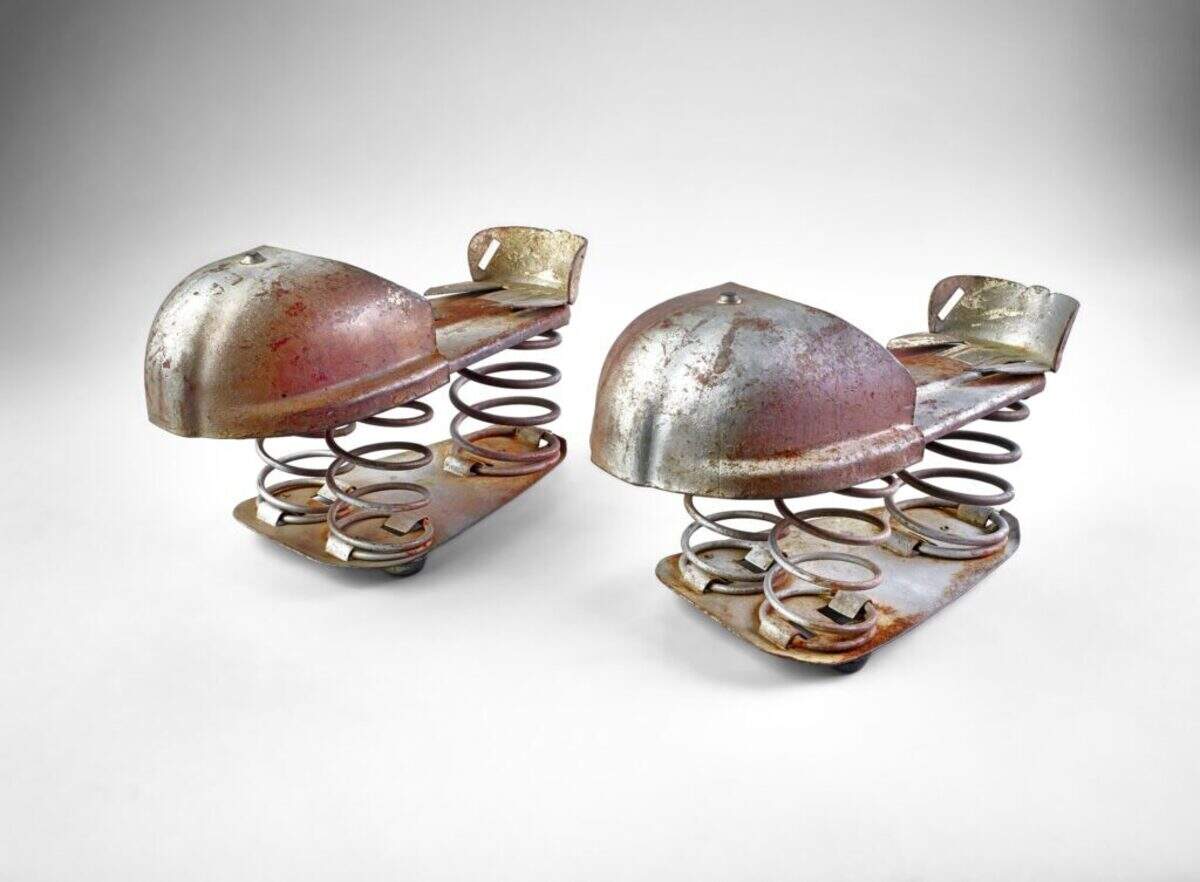Toy, “Rocket Shoes,” c. 1953, United States. Metal, paint, 6½ x 5 x 10½ inches.