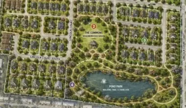 Map showing Roosevelt Commons, an attainable housing community.