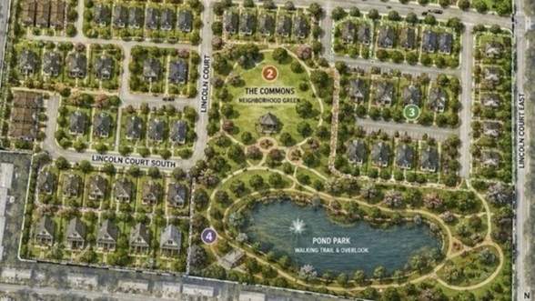 Map showing Roosevelt Commons, an attainable housing community.
