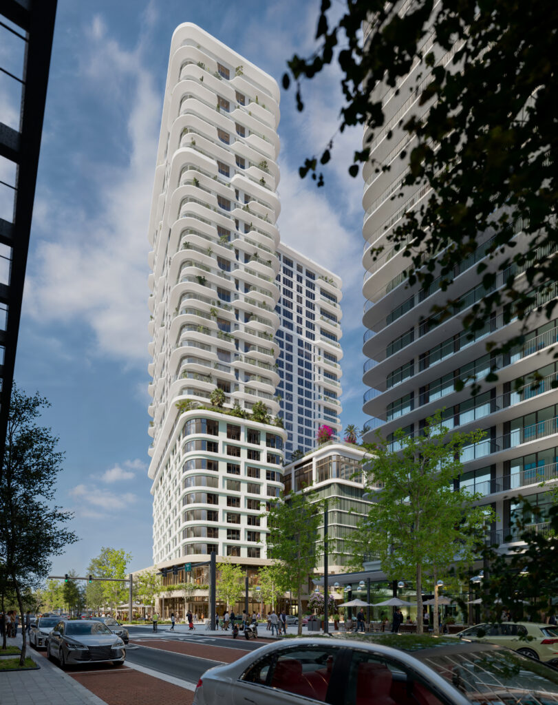 Rendering of a luxury tower