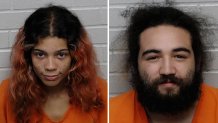 Booking photos of Samantha Feliz and Alejandro Leon Jr.