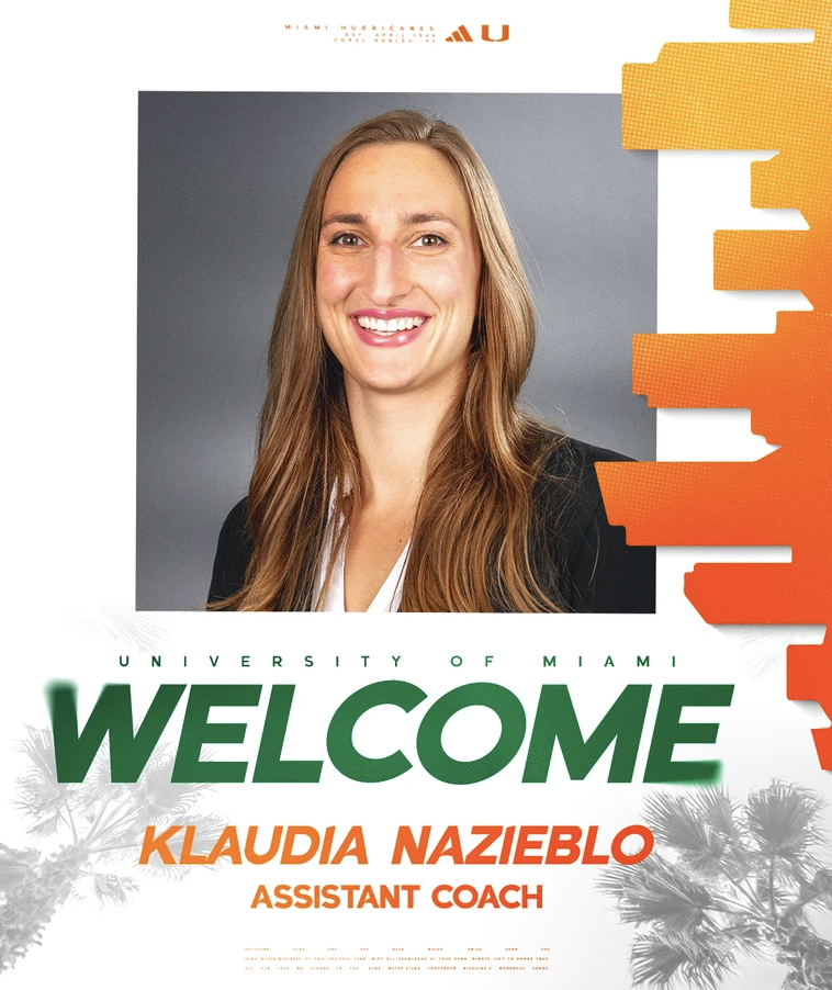 Miami FL Adds Klaudia Nazieblo As Assistant Coach