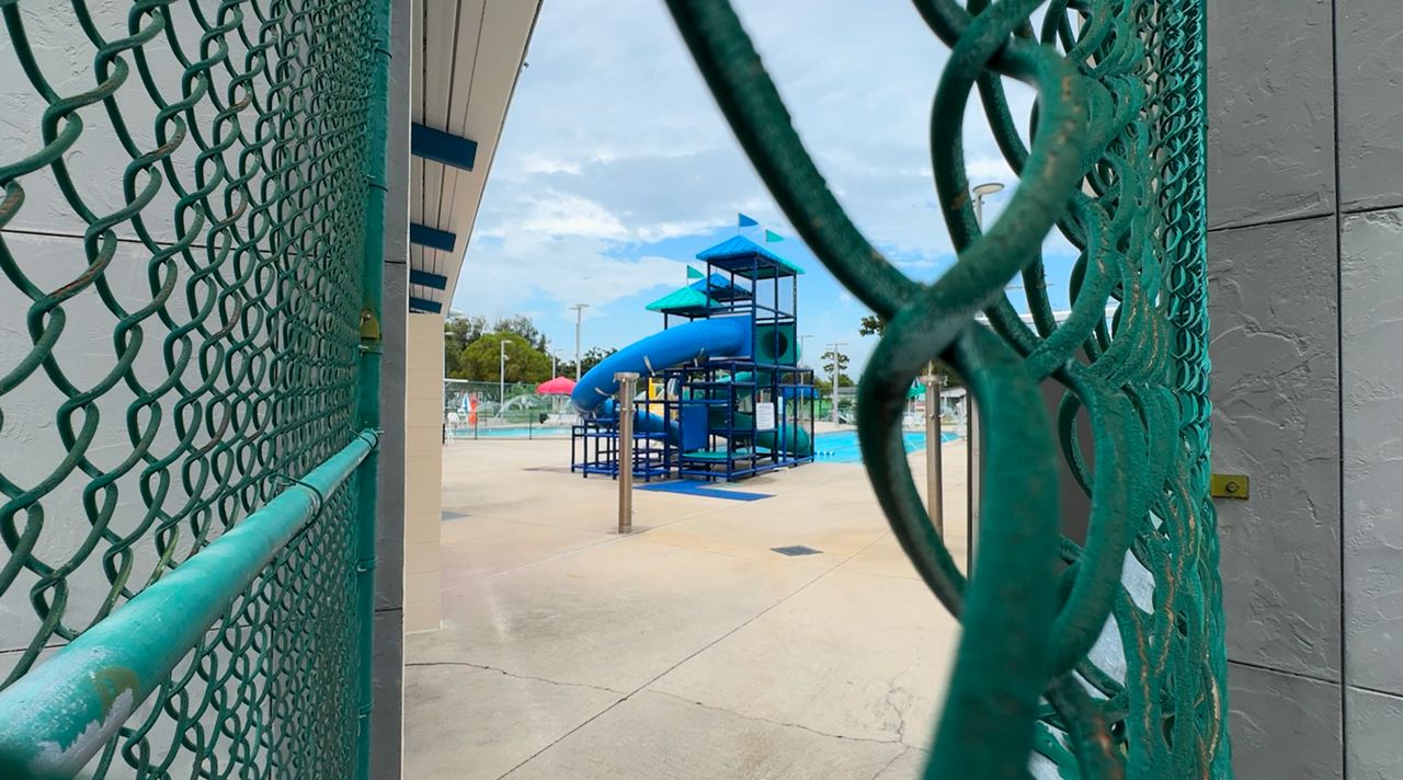 A slide at a St. Petersburg city pool (Andy Cole/Spectrum News)