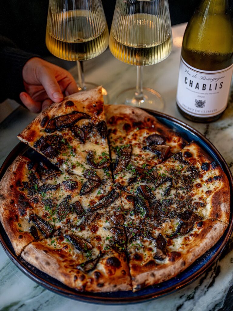 pizza and wine