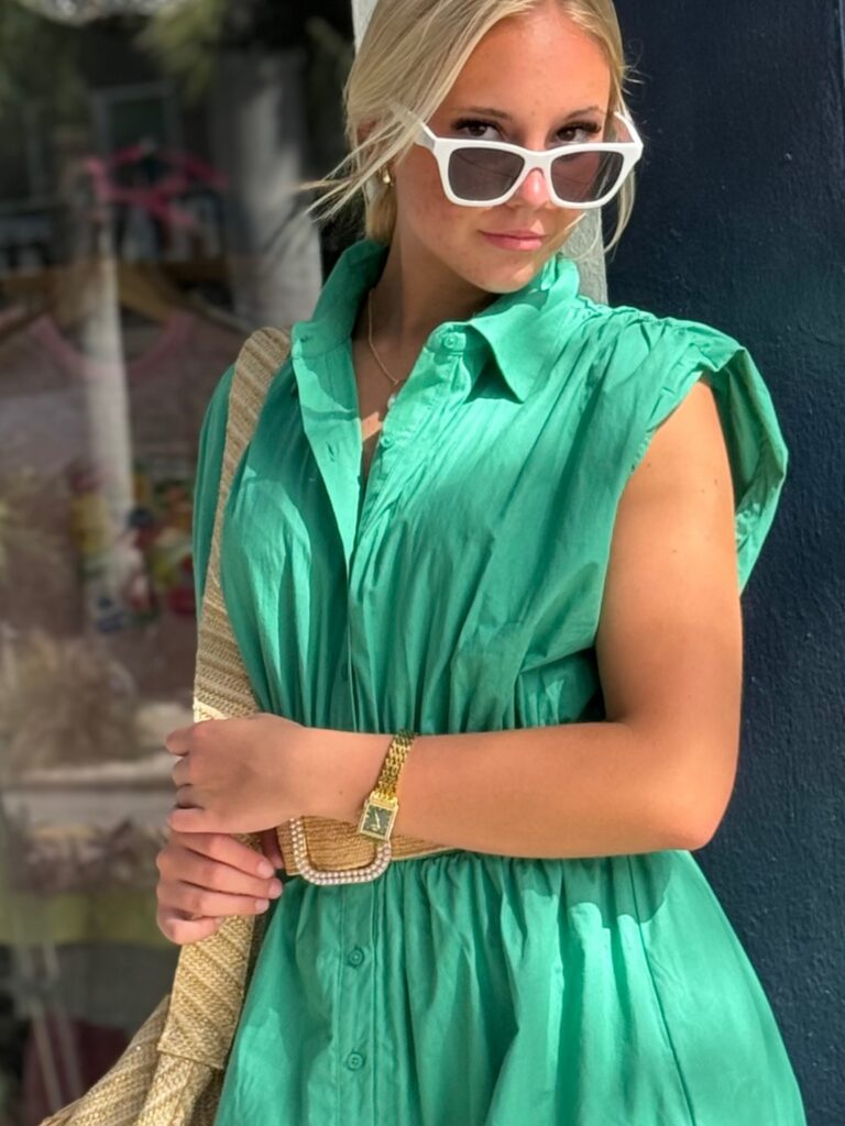 woman in a dress