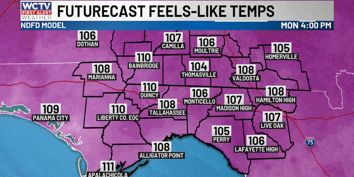 Extreme heat to wrap up July for Tallahassee, the Big Bend and South Georgia 🌡️