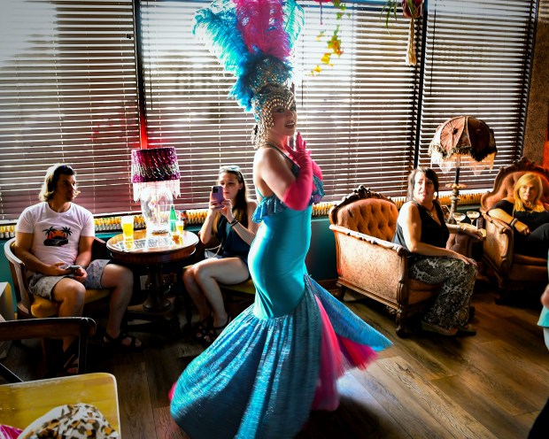 Burlesque Brunch takes place at Revelry in Pompano Beach every Saturday with a rotating cast of sultry performers. (Larry Marano/Courtesy)