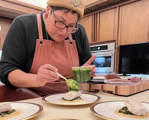 Chef Sam Diaz has created a six-course tomato-centric menu for two art-immersive dinners at Mad Arts in Dania Beach. (Mad Arts/Courtesy)