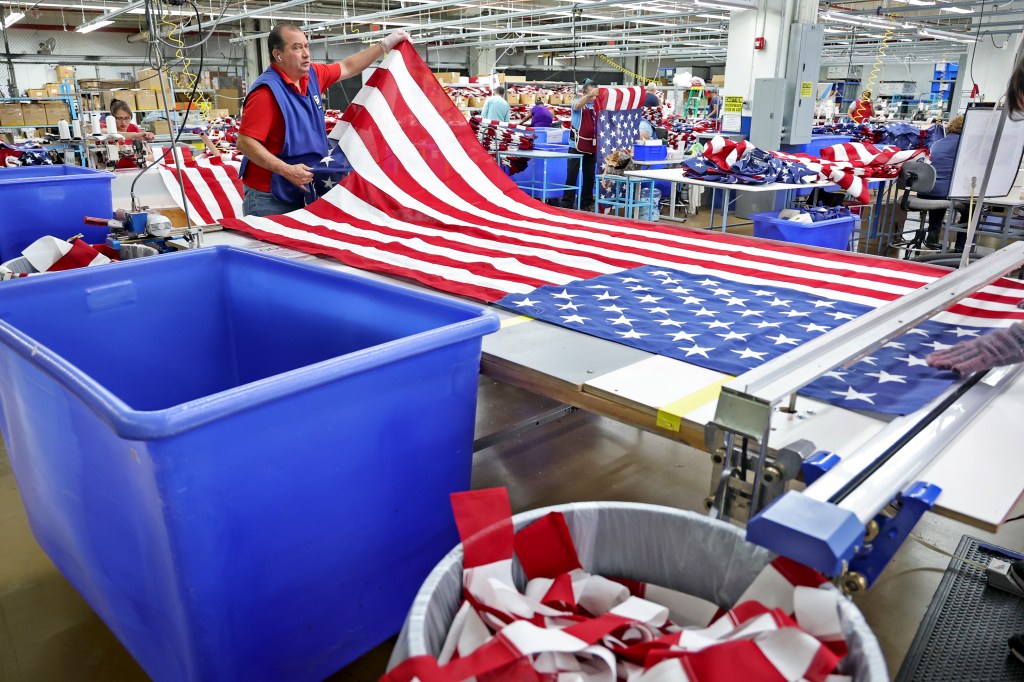 American flags, made in Miami by Goodwill South Florida