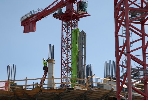 Work continues on the 10 CityPlace structure in West Palm Beach, Thursday, July 23, 2026. (Joe Cavaretta/South Florida Sun Sentinel)