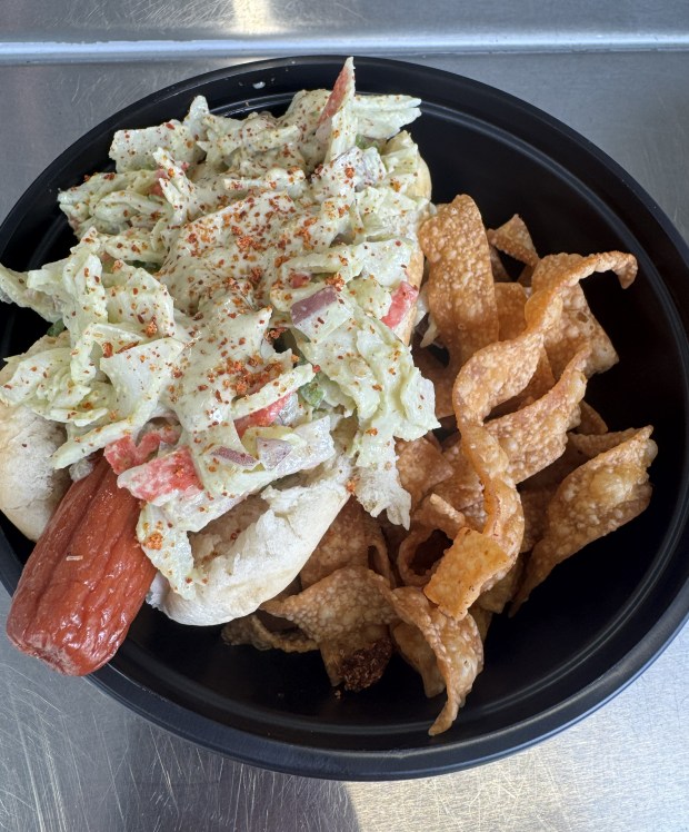 Salute the nation with seafood: it's a Red Panda Noodle special, featuring krab salad, lobster cheese and fried noodle crisps on the side. (Photo courtesy Red Panda Noodle)