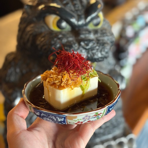 Gorgeous Hiyayakko Tofu, a chiled stunner currently on the menu at Susuru on Palm Parkway in Orlando, (Photo courtesy Susuru)