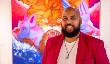 Artist depicts biblical animals in neon hues at Mills Gallery