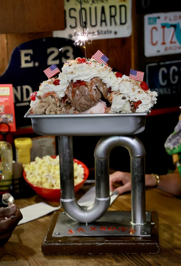 The kitchen sink at Jaxson's on Monday Feb. 17, 2025. Dania Beach has declared Feb. 24 Mr. George Hadley Day to pay tribute to one of the first Black employees ever hired at Jaxson's Ice Cream Parlor. (Mike Stocker/South Florida Sun Sentinel)