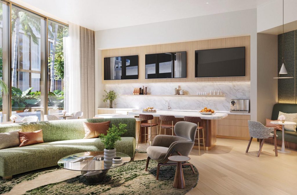 The café. Courtesy of The Ritz-Carlton Residences, Estero Bay/Provided by Meyer Davis