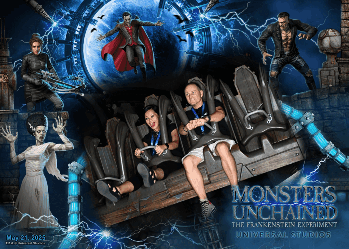 Thierry Coup, Monsters Unchained The Frankenstein Experiment on-ride photo - Universal Epic Universe - photo provided by Johanna Atilano