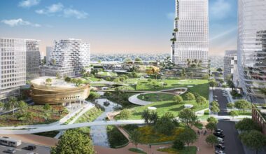 An image included in Blake Investment Partners' "The Burg Bid" of its vision for the Gas Plant District. (Rendering courtesy Blake Investment Partners)
