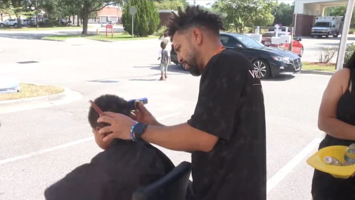 Back-to-school: Ascension St. Vincent’s gives away backpacks, free haircuts at Arlington event