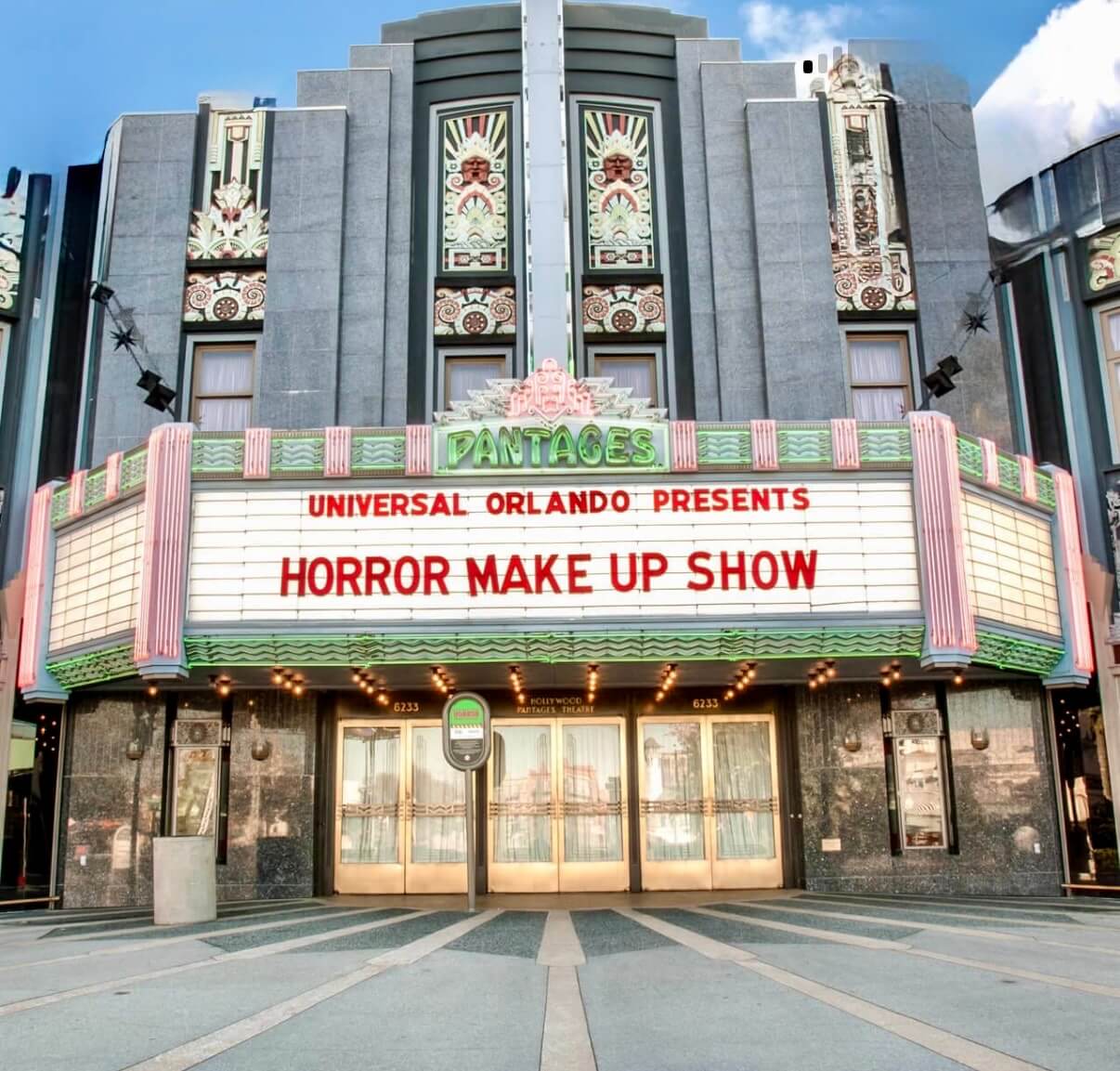 Universal Orlando Horror Make-Up Show marquee