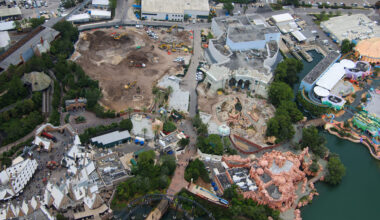 Demolition is steadily transforming the former Lost Continent at Universal Islands of Adventure, with large portions of the land now reduced to bare earth and rubble.