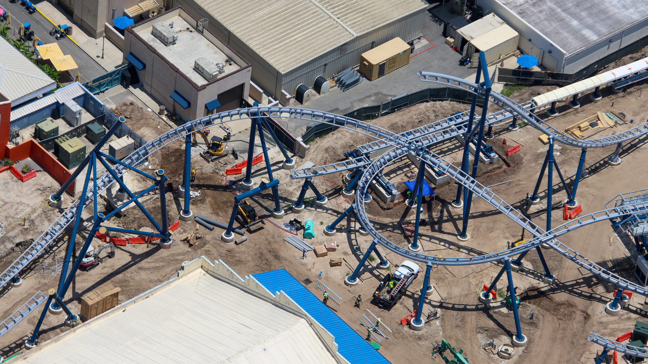 The next major element of Fast & Furious: Hollywood Drift is rising above Universal Studios Florida as crews simultaneously restore portions of Universal Music Plaza below.