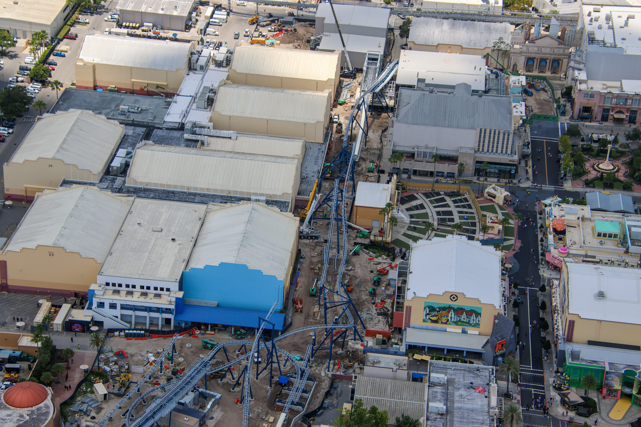 The next major element of Fast & Furious: Hollywood Drift is rising above Universal Studios Florida as crews simultaneously restore portions of Universal Music Plaza below.