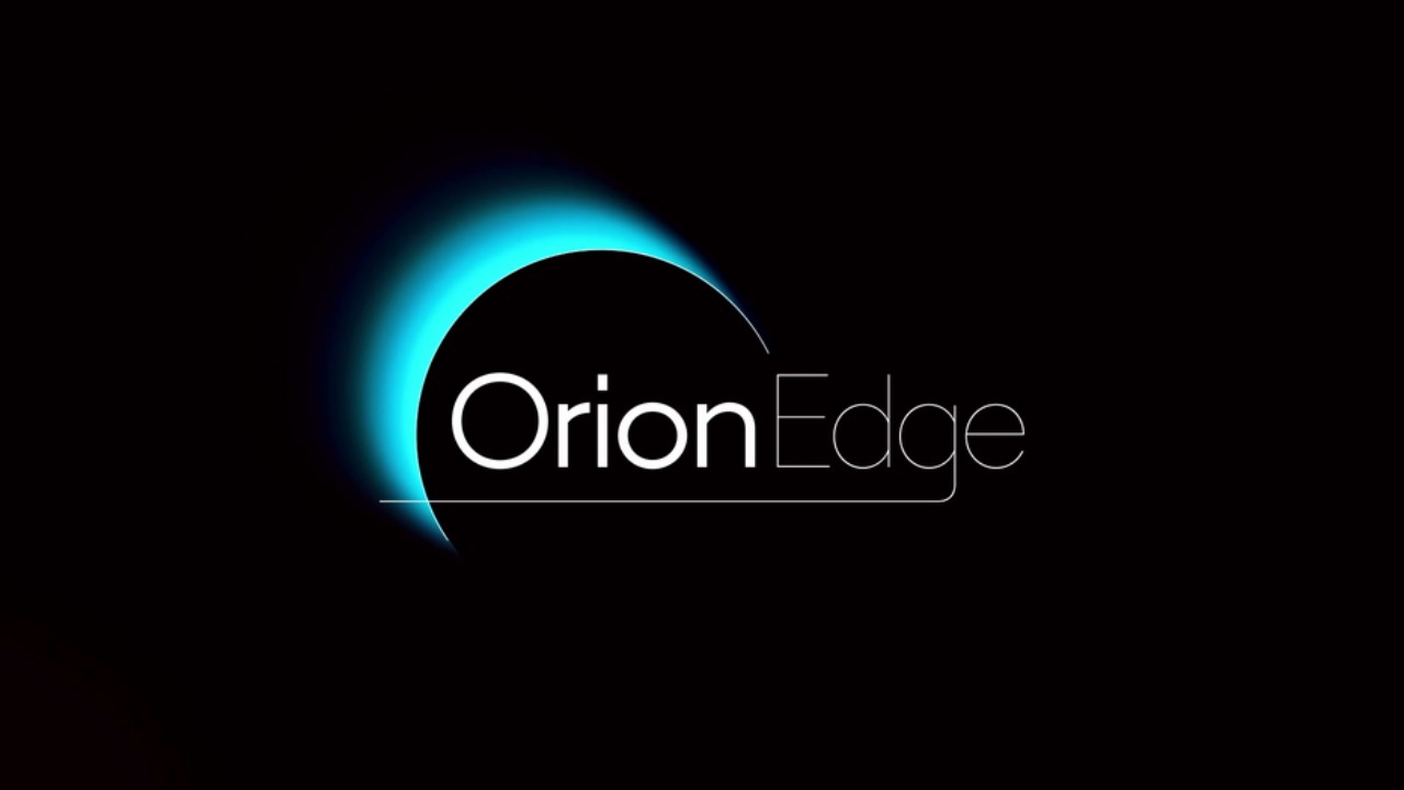 Orion Edge logo featuring a blue illuminated eclipse design on a black background.