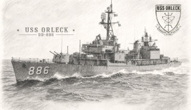 drawing of the USS Orleck