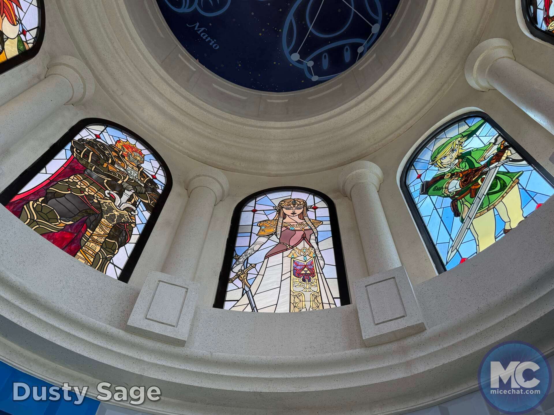 Legend of Zelda stained glass window at Epic Universe