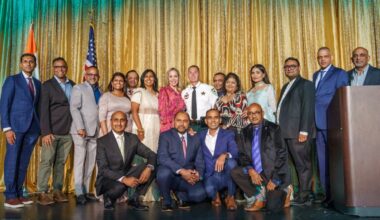 Hillsborough County Sheriff Chad Chronister with Indian Advisory Council members and guests at the 2025 awards banquet.
