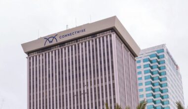 ConnectWise headquarters in downtown Tampa, where the technology company announced a new AI platform for managed service providers.