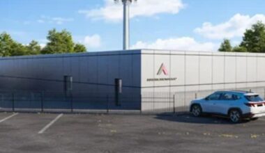 Rendering of American Tower's proposed 4-megawatt edge data center at 10700 76th Court North in Pinellas Park.