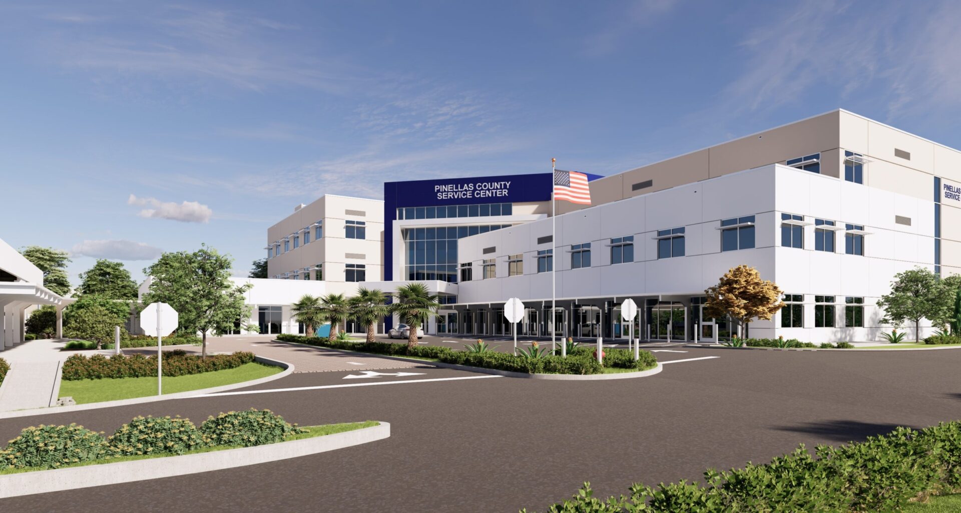 Rendering of the proposed $51 million Pinellas County North County Service Center in Clearwater, which would replace the existing facility and consolidate county offices.