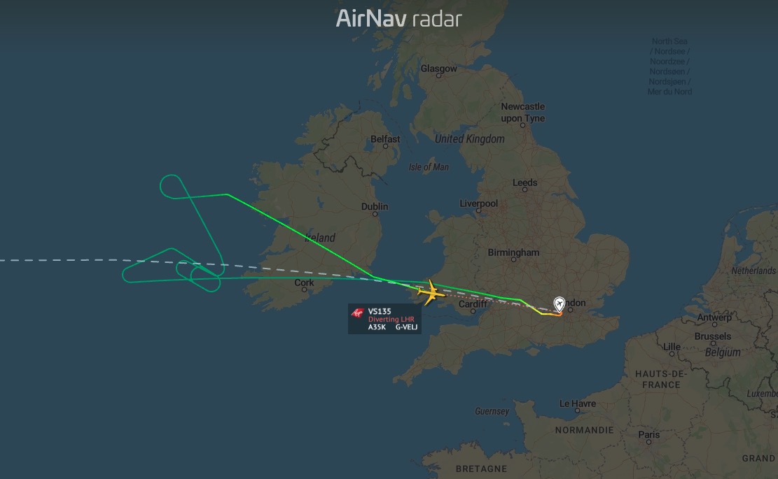 Virgin Atlantic VS135 to Orlando is returning to Heathrow after 5 hours in the air