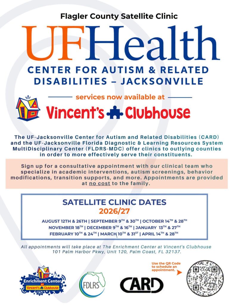 Vincent's Clubhouse Announces Partnership with University of Florida Jacksonville Center for Autism and Related Disabilities