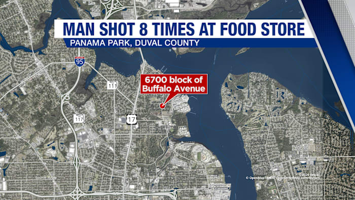 Man shot 8 times outside Buffalo Food Store in Panama Park: JSO