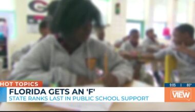 School Support Ranks Low in Florida