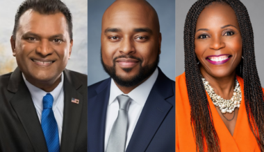 From left to right: Rick Singh, Terrell Thomas and Roberta Walton Johnson