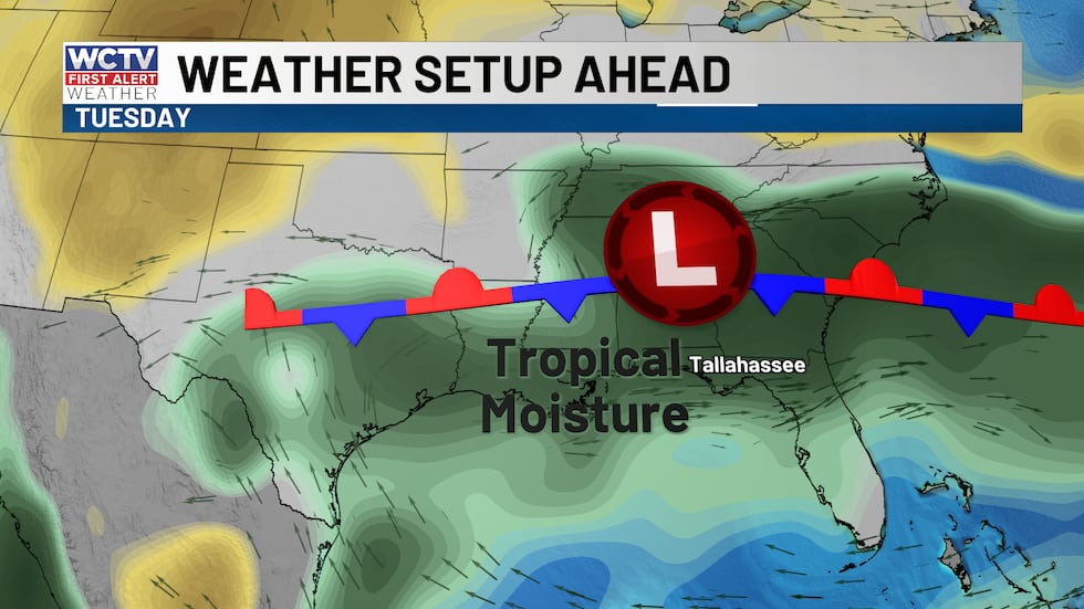 Showers and storms will continue for the start of your workweek.