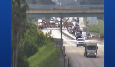 Traffic slows on Florida’s Turnpike after vehicle fire and crash