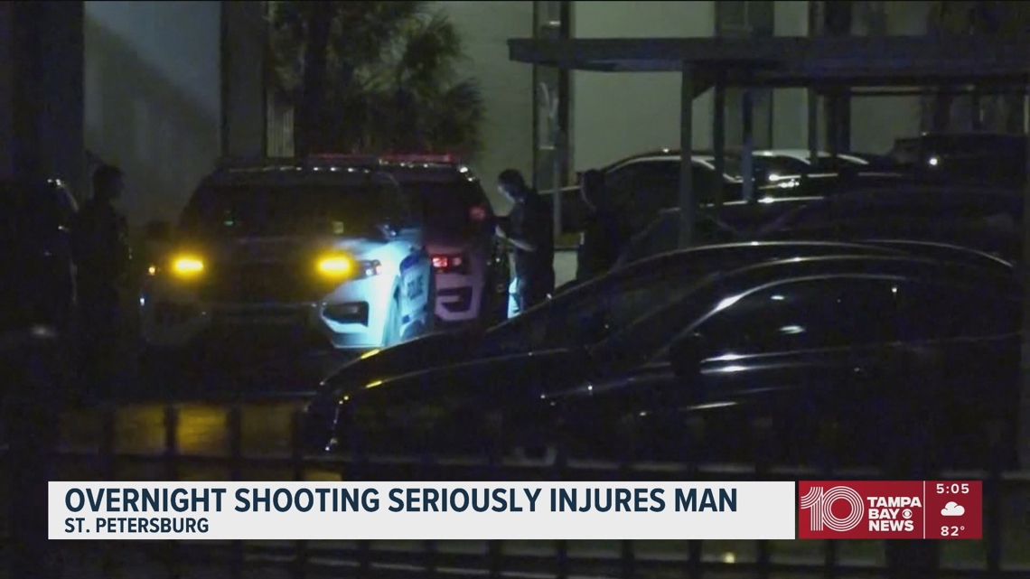 Police search for suspect after 20-year-old man is hospitalized after overnight shooting in St. Pete