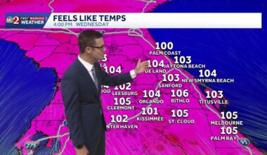 Hot air settles back in as rain coverage drops in Central Florida